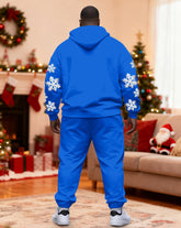 Big & Tall Men's Christmas Santa Claus with Snowflake Beard Hoodie Set